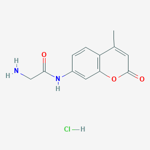molecular formula C12H13ClN2O3 B3182101 Glycine 7-amido-4-methylcoumarin hydrochloride CAS No. 208459-17-0