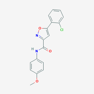 molecular formula C17H13ClN2O3 B318211 5-(2-chlorophenyl)-N-(4-methoxyphenyl)-3-isoxazolecarboxamide 