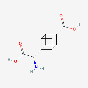 molecular formula C11H11NO4 B3182124 4-((S)-Amino(carboxy)methyl)cubane-1-carboxylic acid CAS No. 211635-33-5
