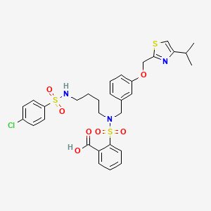 molecular formula C31H34ClN3O7S3 B3182144 KP496 CAS No. 217799-03-6