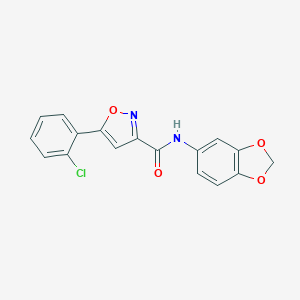 molecular formula C17H11ClN2O4 B318216 N-(1,3-benzodioxol-5-yl)-5-(2-chlorophenyl)-1,2-oxazole-3-carboxamide 