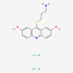 molecular formula C18H22Cl2N2O2S B3182167 3-(2,7-Dimethoxy-acridin-9-ylsulfanyl)-propylamine dihydrochloride CAS No. 2309172-48-1