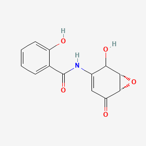 molecular formula C13H11NO5 B3182211 Cis(+/-)-2-hydroxy-N-(2-hydroxy-5-oxo-7-oxabicyclo[4.1.0]hept-3-en-3-yl)benzamide CAS No. 287194-38-1