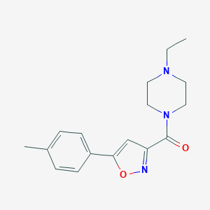 molecular formula C17H21N3O2 B318226 1-Ethyl-4-{[5-(4-methylphenyl)-3-isoxazolyl]carbonyl}piperazine 