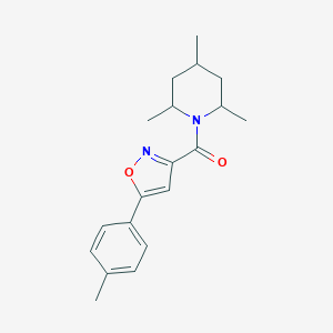 molecular formula C19H24N2O2 B318227 2,4,6-Trimethyl-1-{[5-(4-methylphenyl)-3-isoxazolyl]carbonyl}piperidine 