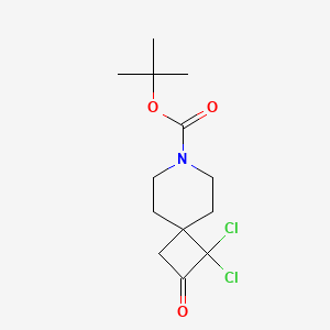molecular formula C13H19Cl2NO3 B3182278 Tert-butyl 1,1-dichloro-2-oxo-7-azaspiro[3.5]nonane-7-carboxylate CAS No. 396653-31-9