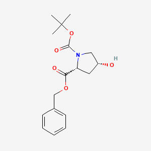 molecular formula C17H23NO5 B3182286 Benzyl (4R)-1-Boc-4-hydroxy-D-prolinate CAS No. 396730-05-5