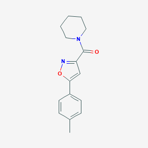 molecular formula C16H18N2O2 B318233 1-{[5-(4-Methylphenyl)-3-isoxazolyl]carbonyl}piperidine 