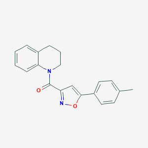 molecular formula C20H18N2O2 B318235 1-{[5-(4-Methylphenyl)-3-isoxazolyl]carbonyl}-1,2,3,4-tetrahydroquinoline 