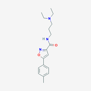 molecular formula C18H25N3O2 B318238 N-[3-(diethylamino)propyl]-5-(4-methylphenyl)-1,2-oxazole-3-carboxamide 