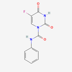 molecular formula C11H8FN3O3 B3182385 1(2H)-Pyrimidinecarboxamide, 5-fluoro-3,4-dihydro-2,4-dioxo-N-phenyl- CAS No. 56563-17-8
