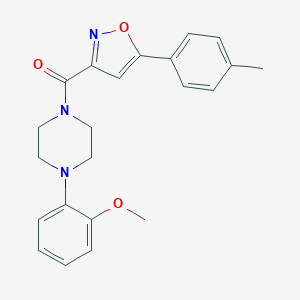 molecular formula C22H23N3O3 B318239 1-(2-Methoxyphenyl)-4-{[5-(4-methylphenyl)-3-isoxazolyl]carbonyl}piperazine 