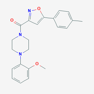 molecular formula C22H23N3O3 B318239 1-(2-甲氧基苯基)-4-{[5-(4-甲基苯基)-3-异恶唑基]羰基}哌嗪 