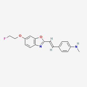 molecular formula C18H17FN2O2 B3182409 6-(2-Fluoroethoxy)-2-(2-(4-methylaminophenil)ethenyl)benzoxazole CAS No. 634911-47-0