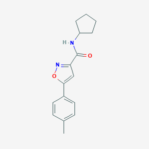 molecular formula C16H18N2O2 B318241 N-cyclopentyl-5-(4-methylphenyl)-1,2-oxazole-3-carboxamide 