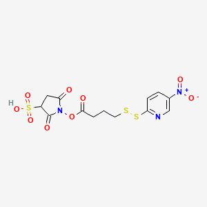 molecular formula C13H13N3O9S3 B3182425 1-(4-((5-硝基吡啶-2-基)二硫代)丁酰氧基)-2,5-二氧代吡咯烷-3-磺酸 CAS No. 663598-89-8