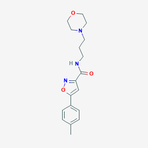 molecular formula C18H23N3O3 B318244 5-(4-methylphenyl)-N-[3-(4-morpholinyl)propyl]-3-isoxazolecarboxamide 