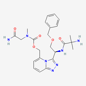 [3-[(1S)-1-[(2-amino-2-methylpropanoyl)amino]-2-phenylmethoxyethyl]-[1,2,4]triazolo[4,3-a]pyridin-5-yl]methyl N-(2-amino-2-oxoethyl)-N-methylcarbamate