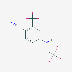 molecular formula C10H6F6N2 B3182478 4-((2,2,2-Trifluoroethyl)amino)-2-(trifluoromethyl)benzonitrile CAS No. 821777-50-8
