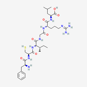 molecular formula C32H53N9O7S B3182494 L-Leucine, L-phenylalanyl-L-cysteinyl-L-isoleucylglycyl-L-arginyl- CAS No. 835872-35-0