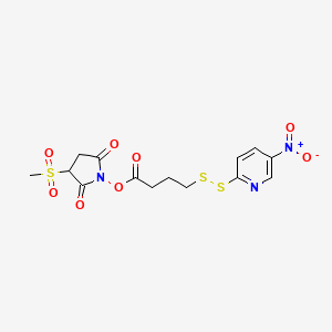 3-(Methylsulfonyl)-2,5-dioxopyrrolidin-1-yl 4-((5-nitropyridin-2-yl)disulfanyl)butanoate