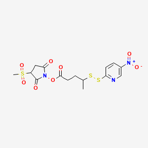 molecular formula C15H17N3O8S3 B3182540 3-(Methylsulfonyl)-2,5-dioxopyrrolidin-1-yl 4-((5-nitropyridin-2-yl)disulfanyl)pentanoate CAS No. 890409-87-7