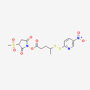 molecular formula C15H17N3O8S3 B3182540 3-(甲磺酰基)-2,5-二氧代吡咯烷-1-基 4-((5-硝基吡啶-2-基)二硫醚基)戊酸酯 CAS No. 890409-87-7