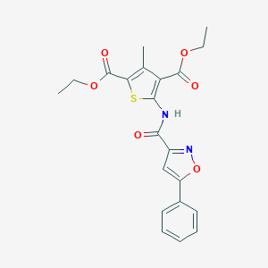 Diethyl 3-methyl-5-{[(5-phenyl-3-isoxazolyl)carbonyl]amino}-2,4-thiophenedicarboxylate