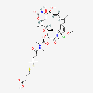 molecular formula C42H60ClN3O12S2 B3182562 N2'-(4-((3-Carboxypropyl)dithio)-4-methyl-1-oxopentyl)-N2'-deacetylmaytansine CAS No. 905449-84-5