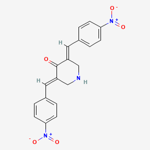 molecular formula C19H15N3O5 B3182574 (3E,5E)-3,5-bis(4-nitrobenzylidene)piperidin-4-one CAS No. 919091-63-7