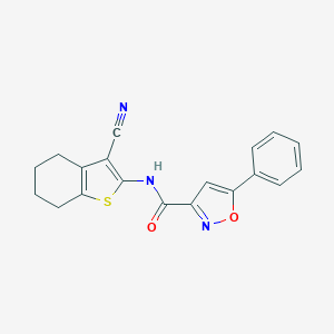 molecular formula C19H15N3O2S B318258 N-(3-cyano-4,5,6,7-tetrahydro-1-benzothiophen-2-yl)-5-phenyl-1,2-oxazole-3-carboxamide 