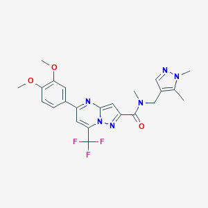 5-(3,4-dimethoxyphenyl)-N-[(1,5-dimethyl-1H-pyrazol-4-yl)methyl]-N-methyl-7-(trifluoromethyl)pyrazolo[1,5-a]pyrimidine-2-carboxamide