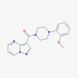 molecular formula C18H19N5O2 B318264 3-{[4-(2-Methoxyphenyl)-1-piperazinyl]carbonyl}pyrazolo[1,5-a]pyrimidine 