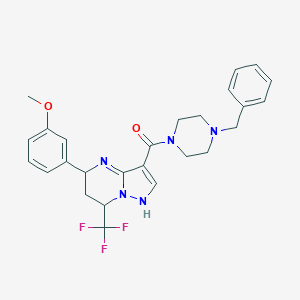 (4-benzylpiperazin-1-yl)-[5-(3-methoxyphenyl)-7-(trifluoromethyl)-1,5,6,7-tetrahydropyrazolo[1,5-a]pyrimidin-3-yl]methanone