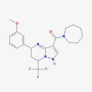 azepan-1-yl-[5-(3-methoxyphenyl)-7-(trifluoromethyl)-1,5,6,7-tetrahydropyrazolo[1,5-a]pyrimidin-3-yl]methanone