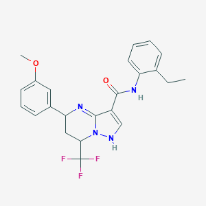 molecular formula C23H23F3N4O2 B318270 N-(2-ethylphenyl)-5-(3-methoxyphenyl)-7-(trifluoromethyl)-1,5,6,7-tetrahydropyrazolo[1,5-a]pyrimidine-3-carboxamide 