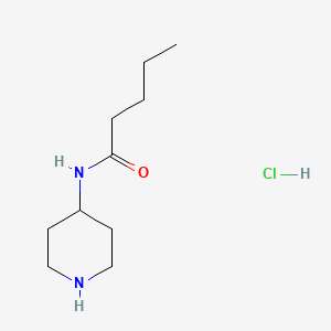 molecular formula C10H21ClN2O B3182705 N-(piperidin-4-yl)pentanamide hydrochloride CAS No. 1171557-07-5