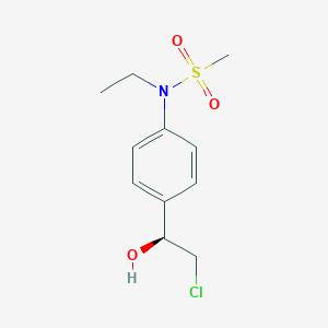 molecular formula C11H16ClNO3S B3182709 N-{4-[(1S)-2-氯-1-羟乙基]苯基}-N-乙基甲磺酰胺 CAS No. 1176571-45-1