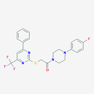 1-[4-(4-Fluorophenyl)piperazin-1-yl]-2-{[4-phenyl-6-(trifluoromethyl)pyrimidin-2-yl]sulfanyl}ethanone