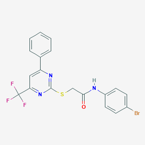 molecular formula C19H13BrF3N3OS B318273 N-(4-bromophenyl)-2-{[4-phenyl-6-(trifluoromethyl)-2-pyrimidinyl]sulfanyl}acetamide 