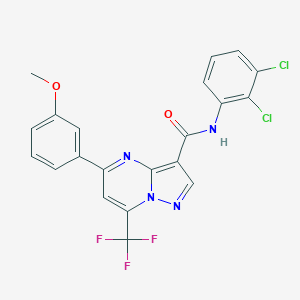 molecular formula C21H13Cl2F3N4O2 B318274 N-(2,3-dichlorophenyl)-5-(3-methoxyphenyl)-7-(trifluoromethyl)pyrazolo[1,5-a]pyrimidine-3-carboxamide 