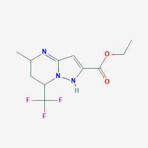 molecular formula C11H14F3N3O2 B318280 ethyl 5-methyl-7-(trifluoromethyl)-1,5,6,7-tetrahydropyrazolo[1,5-a]pyrimidine-2-carboxylate 