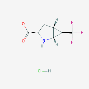 molecular formula C8H11ClF3NO2 B3182804 Methyl (1R,3S,5R,6R)-6-(trifluoromethyl)-2-azabicyclo[3.1.0]hexane-3-carboxylate hydrochloride CAS No. 1955474-89-1