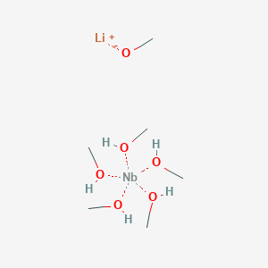 molecular formula C6H23LiNbO6 B3182841 Lithium niobium methoxide, in methanol CAS No. 21864-11-9