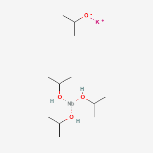 molecular formula C12H31KNbO4 B3182842 Potassium;niobium;propan-2-ol;propan-2-olate CAS No. 21864-23-3