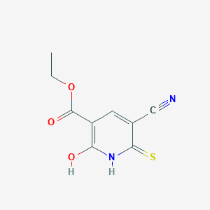 molecular formula C9H8N2O3S B3182843 Ethyl 5-cyano-6-mercapto-2-oxo-1,2-dihydropyridine-3-carboxylate CAS No. 233767-85-6