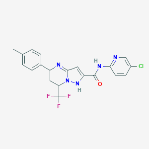 molecular formula C20H17ClF3N5O B318285 N-(5-chloropyridin-2-yl)-5-(4-methylphenyl)-7-(trifluoromethyl)-1,5,6,7-tetrahydropyrazolo[1,5-a]pyrimidine-2-carboxamide 
