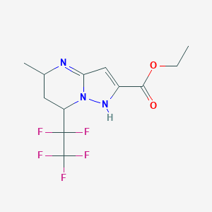 molecular formula C12H14F5N3O2 B318290 ethyl 5-methyl-7-(1,1,2,2,2-pentafluoroethyl)-1,5,6,7-tetrahydropyrazolo[1,5-a]pyrimidine-2-carboxylate 