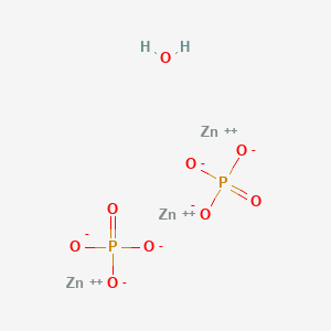 molecular formula H2O9P2Zn3 B3182954 ZINC phosphate hydrate CAS No. 34807-26-6