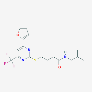 4-{[4-(2-furyl)-6-(trifluoromethyl)-2-pyrimidinyl]sulfanyl}-N-isobutylbutanamide